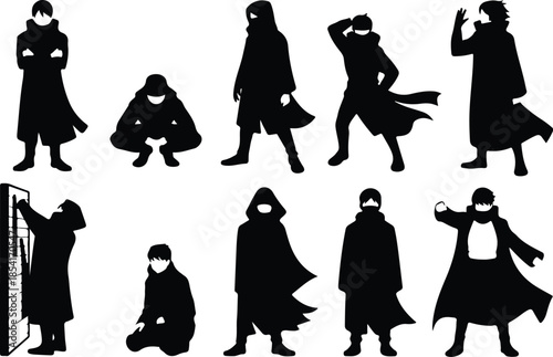 Best Black Hooded Cloak Icon Set Distinct Cloak Designs Icons – Top Collection