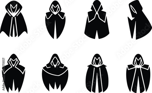 Best Black Hooded Cloak Icon Set Distinct Cloak Designs Icons – Top Collection