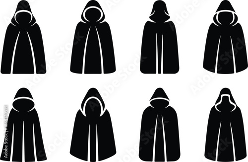 Best Black Hooded Cloak Icon Set Distinct Cloak Designs Icons – Top Collection