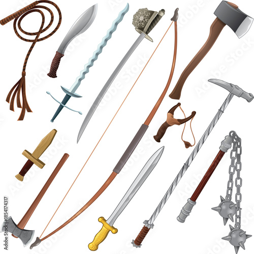 Assortment of Medieval and Fantasy Combat Weapons medieval weapons