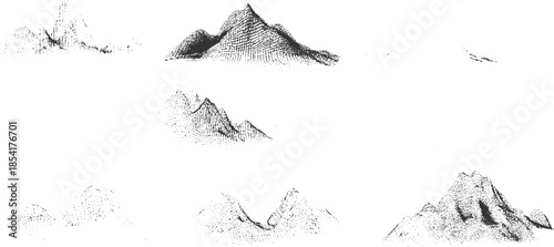 Wireframe mountain range landscape abstract digital