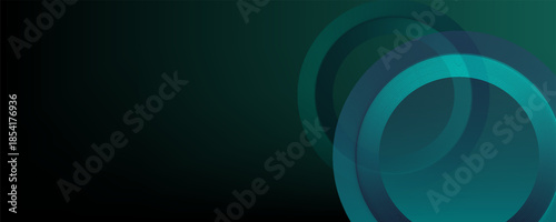 Vector circle lines pattern frame in green blue colors isolated on black background with empty space for your text