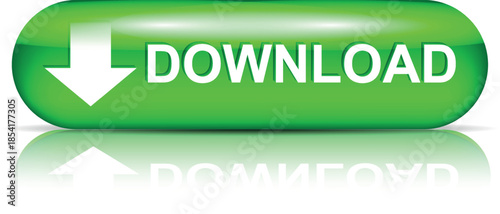 download button for internet website use. Blue Download icon on isolated white background with shadow.