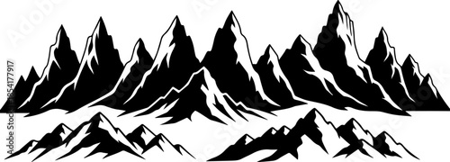 Mountain Peak Silhouette Collection Set