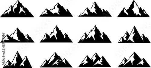 Mountain Peak Silhouette Collection Set