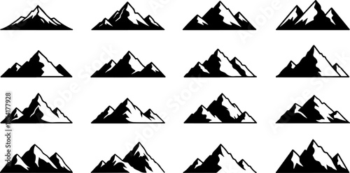 Mountain Peak Silhouette Collection Set