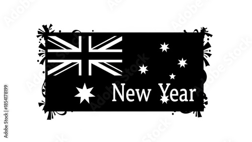 Australian new year greeting card design with flag elements