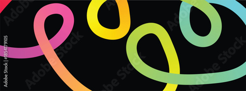  Abstract  background.Dynamic abstract wavy line in a spectrum of vivid colors against a clean white backdrop.
