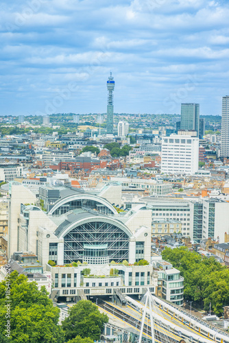 Photography Aerial view of Charing Cross railway station in London, UK