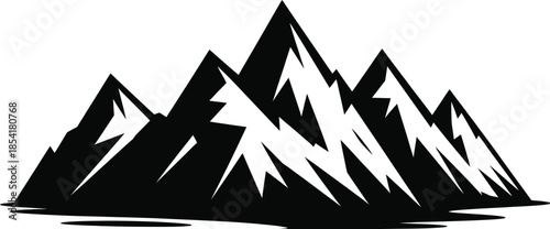 mountain black silhouette vector illustration, mountain icon, minimalist nature landscape, outdoor scenery, adventure and hiking design, perfect for posters, logos, maps, and travel projects.