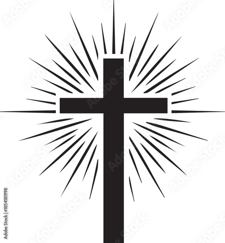 Radiant cross symbol