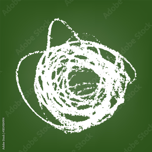 White Chalk scribble on green chalkboard background, vector illustration