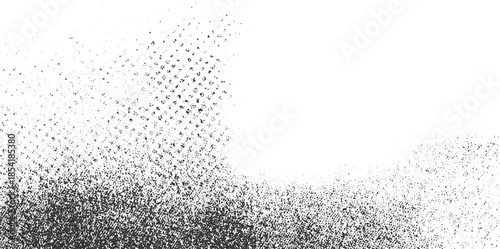 Black and white speckled texture with gradient density and halftone pattern