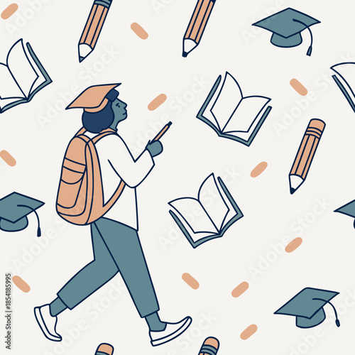 seamless pattern with pencils