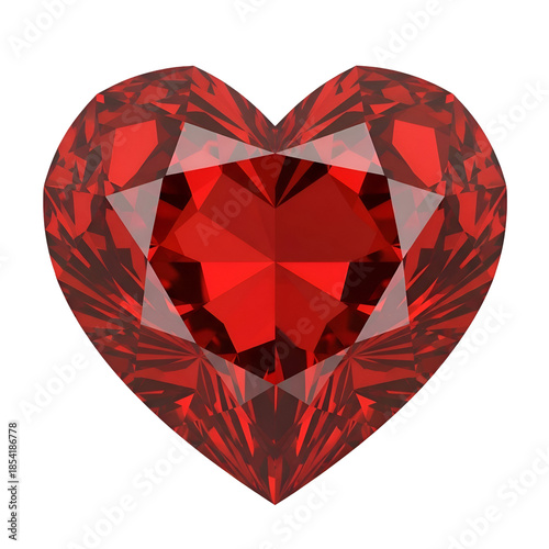 Beautiful red heart shaped diamond gemstone