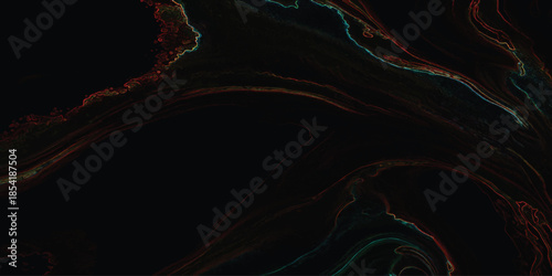 Seamless Dark Abstract Black Marble Texture with Subtle Red, Orange, and Metallic Gold Fluid Lines, Minimal Luxury Energy Veins and Cinematic Depth for Premium Branding, Sci-Fi Design, and Elegant 