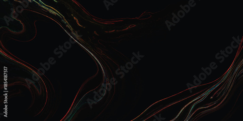 Seamless Dark Abstract Black Marble Texture with Subtle Red, Orange, and Metallic Gold Fluid Lines, Minimal Luxury Energy Veins and Cinematic Depth for Premium Branding, Sci-Fi Design, and Elegant 