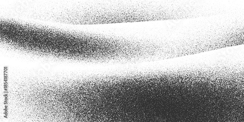 Black and white stippled abstract curved shapes with gradient shading