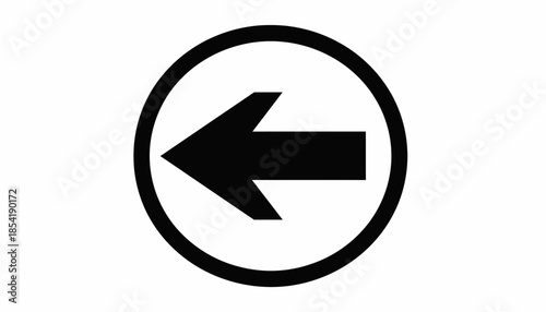 Free Download Black arrow pointing to the left inside a circle on white background. - GFXLoad