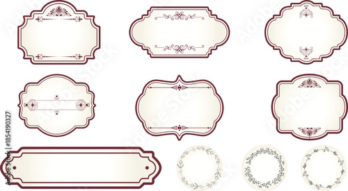 Collection of vintage style blank label templates