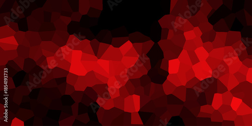 Vibrant Red Abstract Geometric Mosaic Pattern with Dark Background and Intense Glowing Effect for Energetic Designs