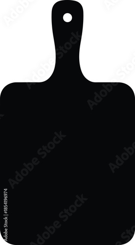 Silhouette of a chopping board with a handle and hanging hole Vector Illustration