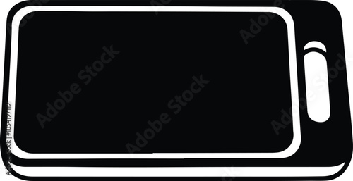 Silhouette of a cutting board with handle Vector Illustration