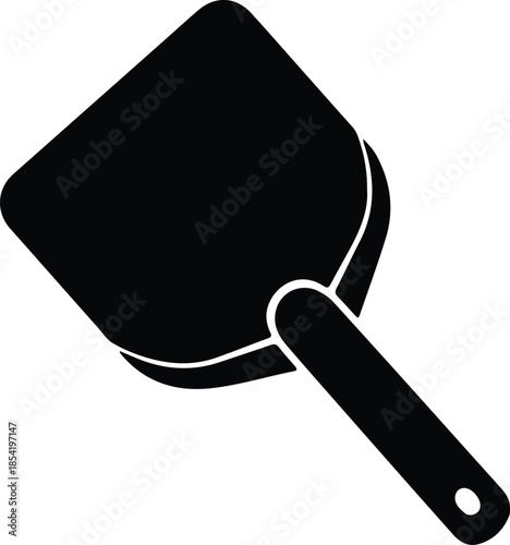 Silhouette of a dustpan and brush handle vector illustration