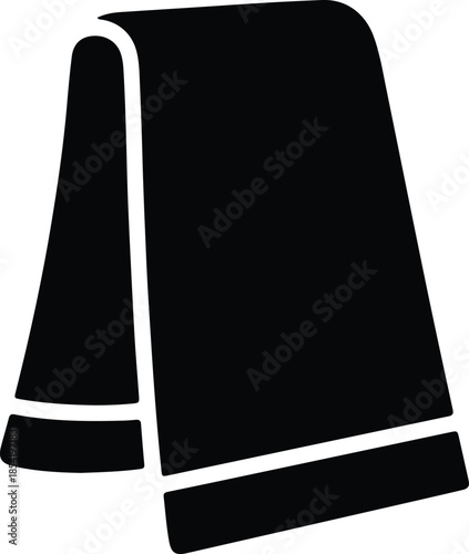 Silhouette of a folded towel or cloth isolated on white background Vector Illustration