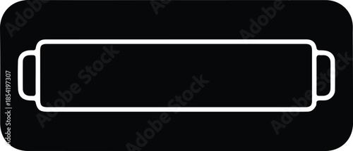 Silhouette of a harmonica musical instrument on a black background Vector Illustration