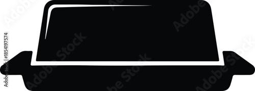 Silhouette of a loaf of bread on a cutting board vector illustration