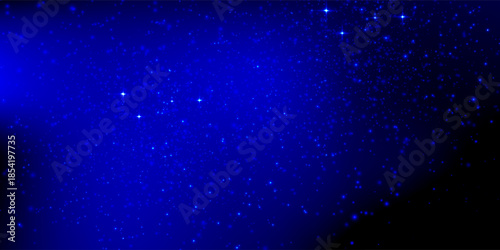 Blue starry sky glisten carnival fabric bg with sparkling texture. Glitter seamless background with metal gleam. Sequin abstract pattern. Vintage shining paper. Gradient mesh vector illustration