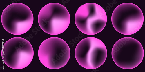 Dreamy gradient spheres in softly pastel glowing shades and futuristic delicate design. Gradient spheres in gentle neon tones for digital banners, covers, modern design templates, and visual branding