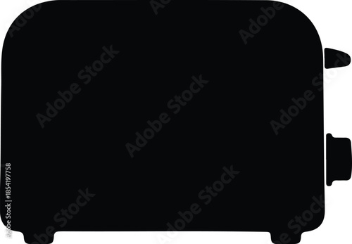 Silhouette of a modern kitchen toaster on white background Vector Illustration