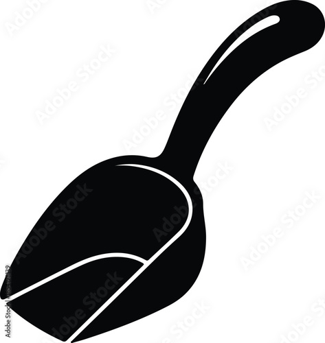 Silhouette of a serving scoop for food or ingredients Vector Illustration