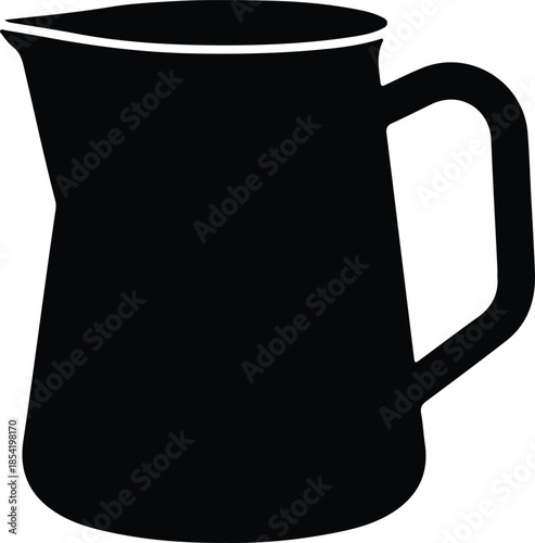 Silhouette of a simple black jug pitcher vessel Vector Illustration