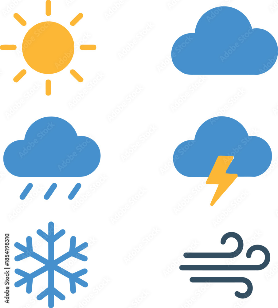 Obraz premium Weather Forecast Climate Meteorology and Atmosphere Season Icons