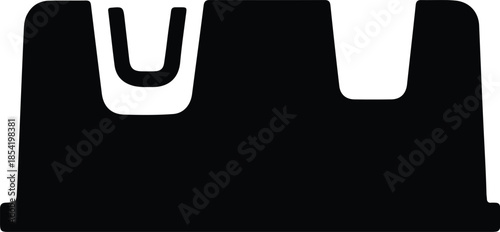 Silhouette of a stylized abstract shape with U and inverted U openings Vector Illustration
