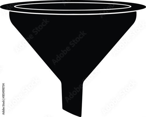 Silhouette simple funnel isolated on white background Vector Illustration