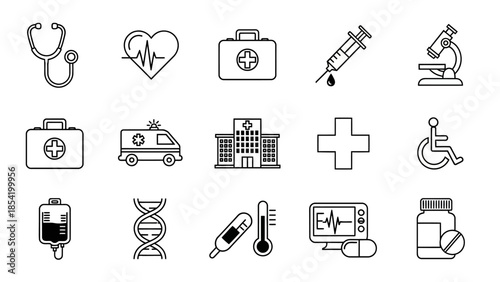 A simple vector set of medical icons for web, business, and digital design use