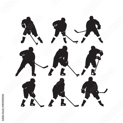 Hockey a Girl Player Silhouettes Collection