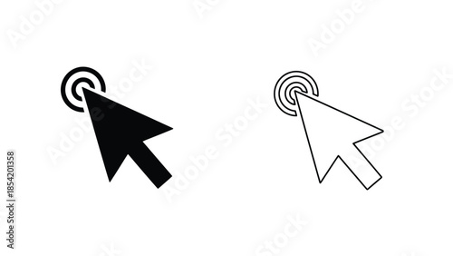 Two black and white computer cursor icons on a plain white background