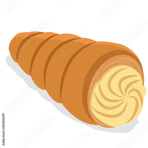 Custard Cream Horns vector drawing.