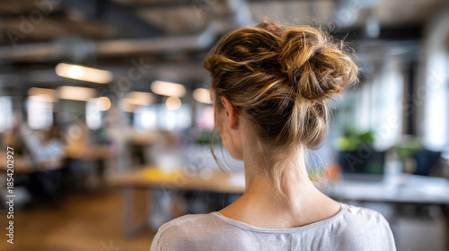 Office employee focused on mental wellbeing in workplace