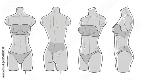 Mannequins Displaying Fashionable Underwear and Swimwear Designs