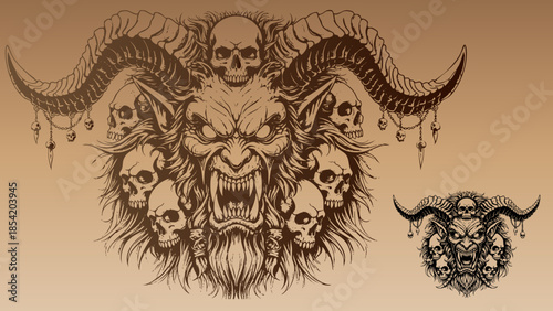 Cartoon angry engine pistons with glowing eyes and fists raised