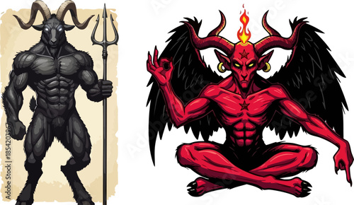 Cool white goat wearing sunglasses and red leather jacket illustration