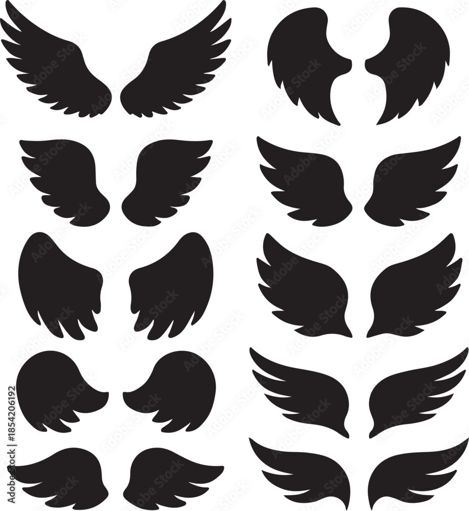 Obraz premium Bird Silhouette Collection Black Vector Set