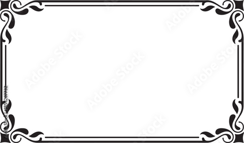 Classic ornate rectangular frame featuring gentle scrolls and double line boundary