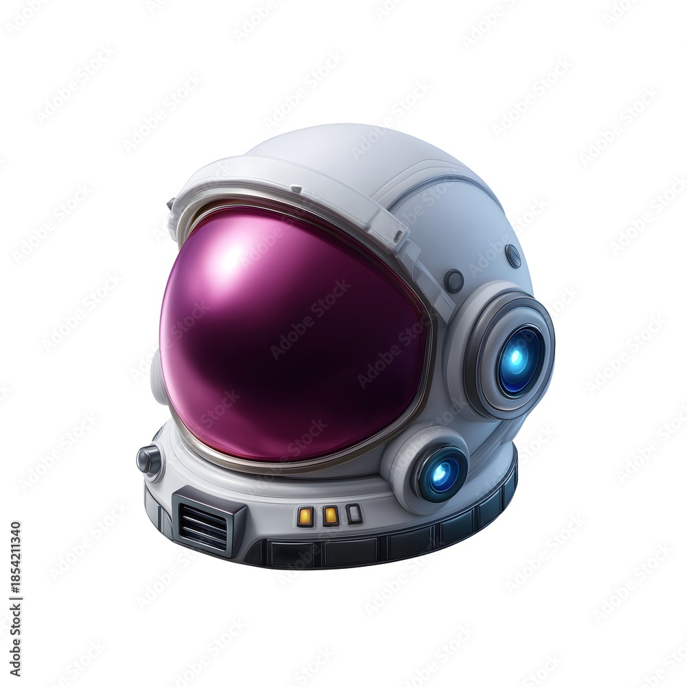 Fototapeta premium 3D icon of an astronaut helmet isolated on white background